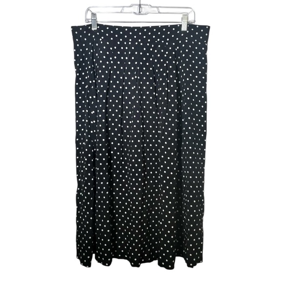 Sezane Black Polka Dot Alicia Middle Dot Midi Skirt NWT US 12 - Picture 2 of 14